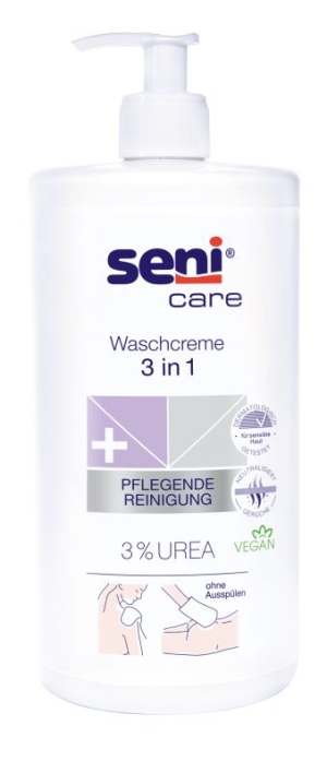 Seni Care Waschcreme 3 in 1 mit 3% Urea, 1000 ml